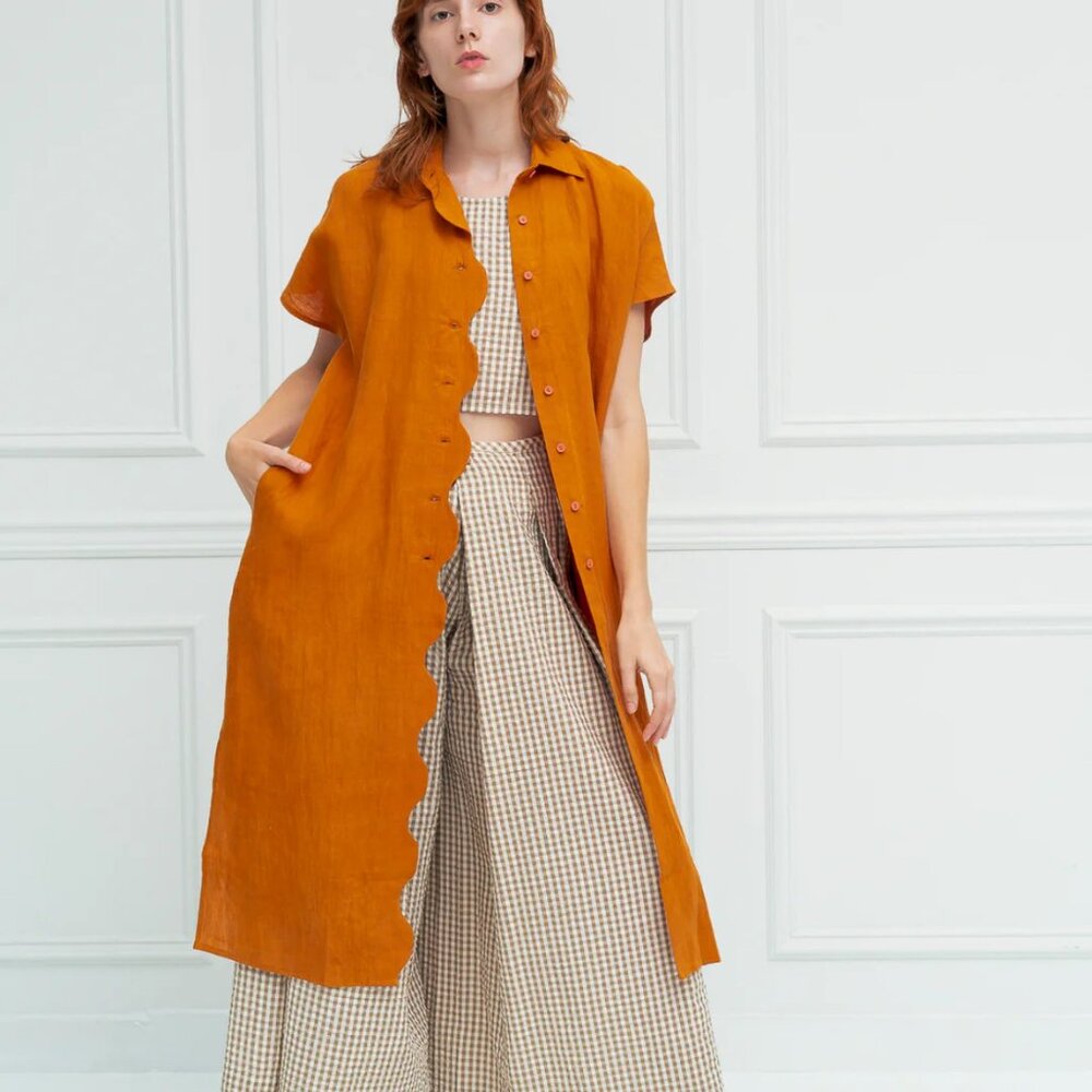 Rujutha Sheth Harper Shirt Dress - Spruce - size XS